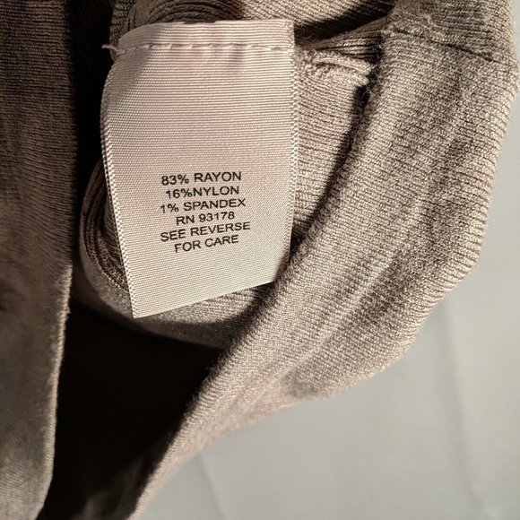 Philosophy Mauve Light Brown Scallop Hem Women's L Knit Sweater Top 3/4 Sleeve - Picture 6 of 11